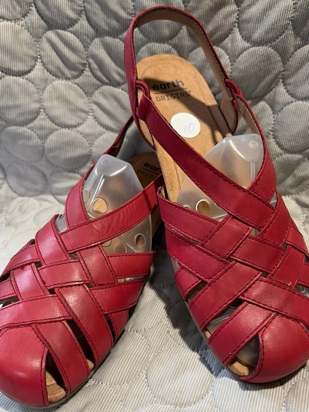 Earth Origins Burgundy Woven Slingback Sandals